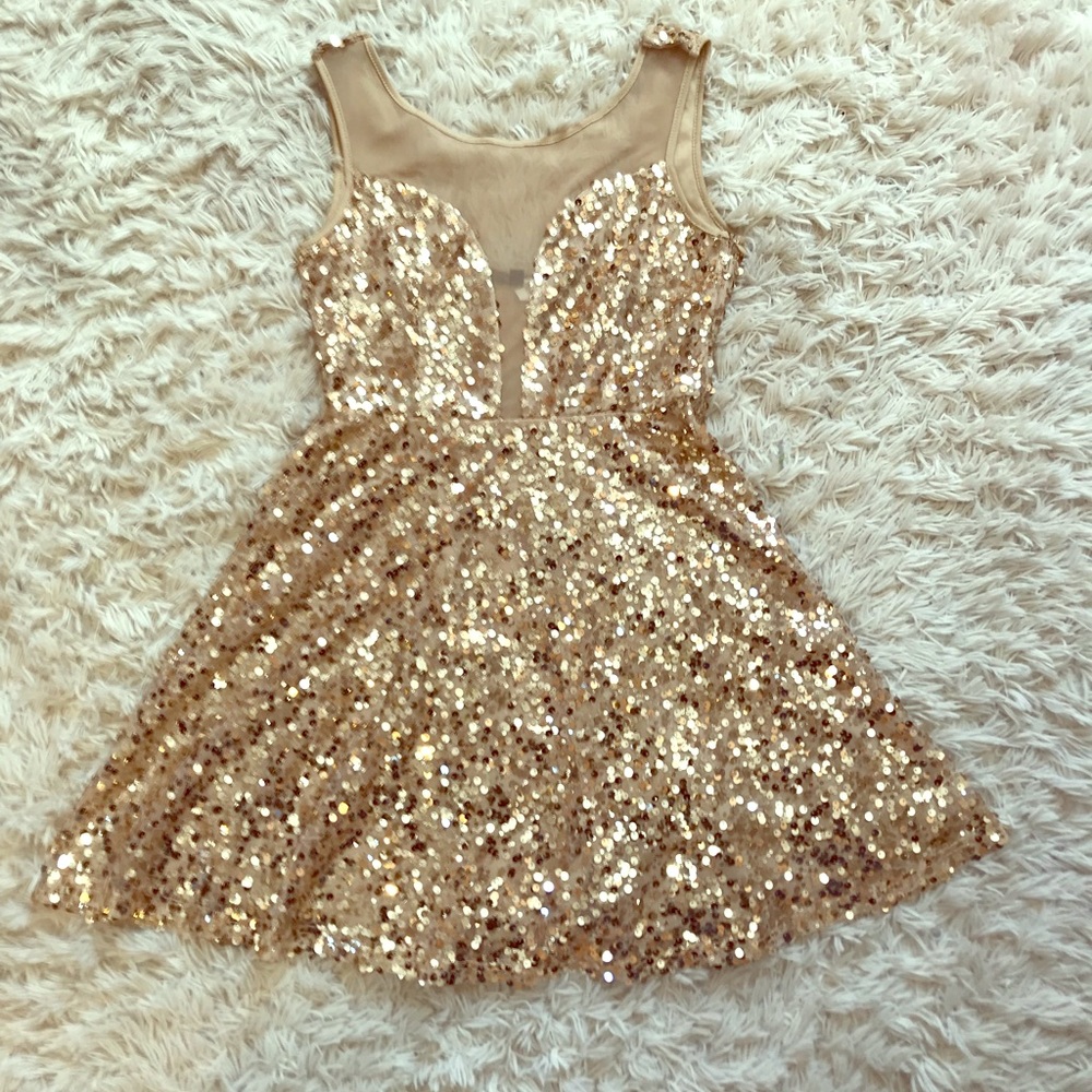 Sequin gold dress